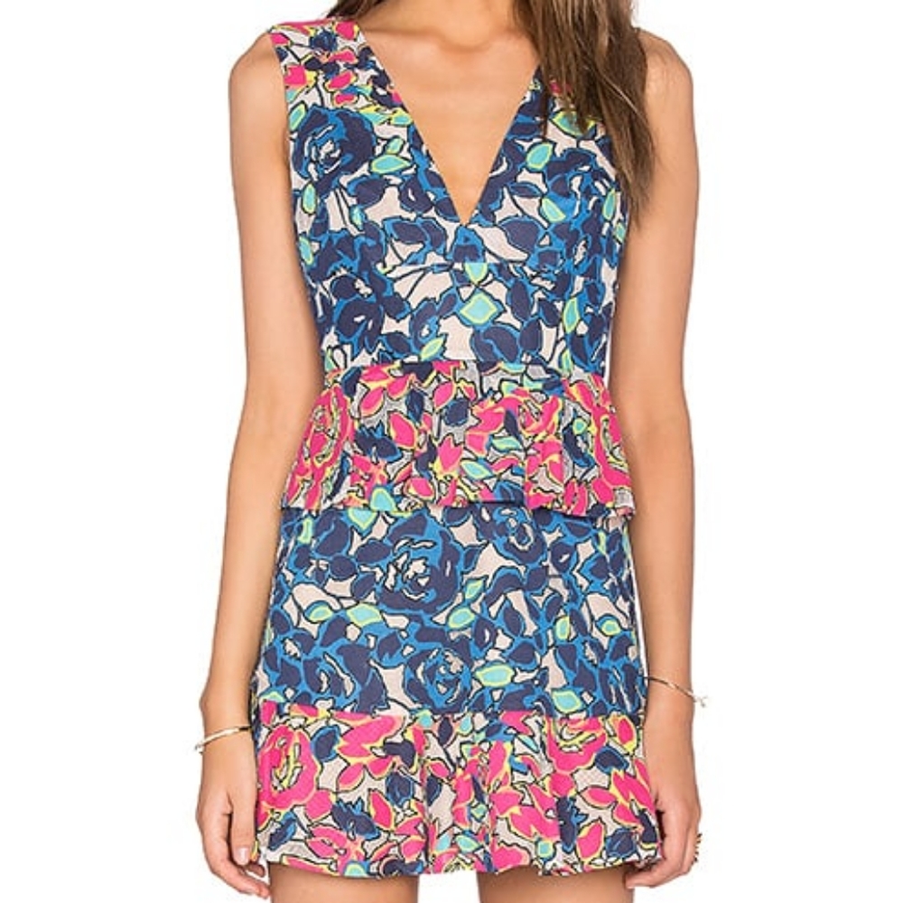 BCBGMAXAZRIA PELPUM FLORAL SUMMER DRESS
